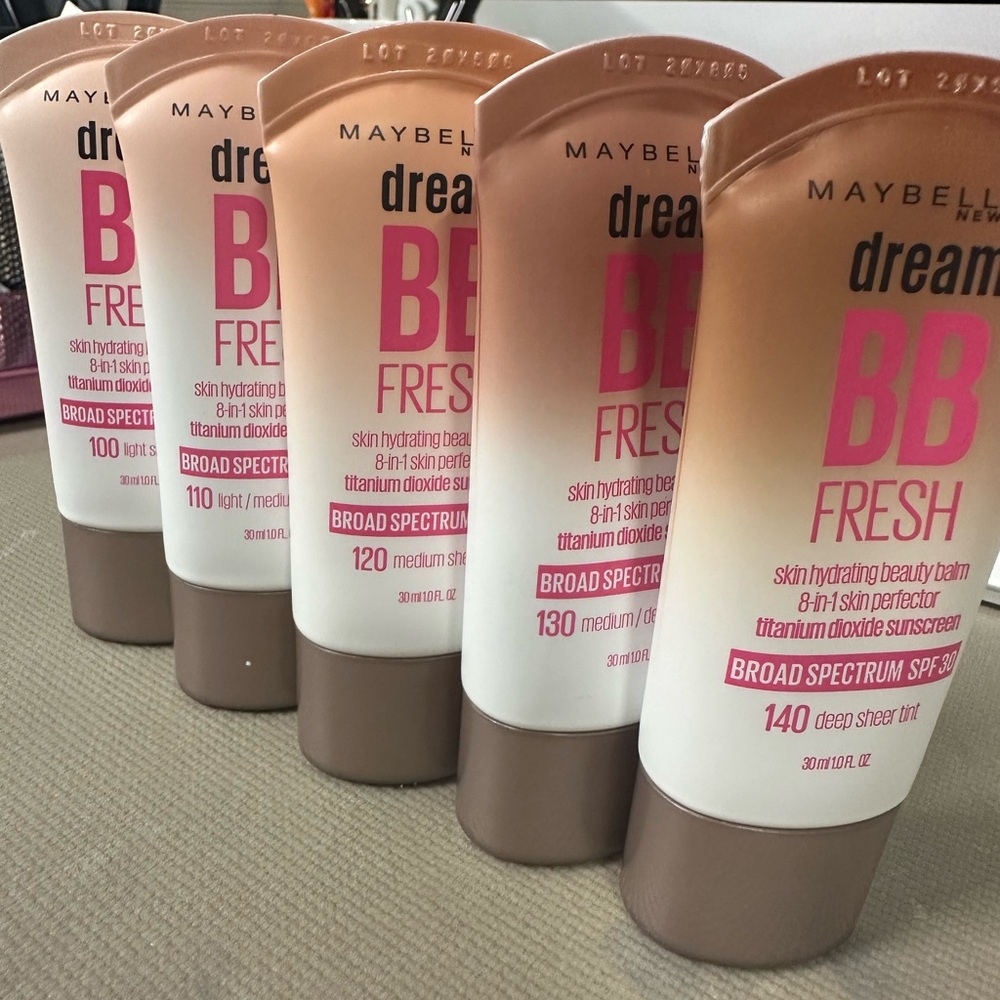 Maybelline Dream BB Fresh Skin Hydrating Beauty Balm -set of 5 colors all sealed